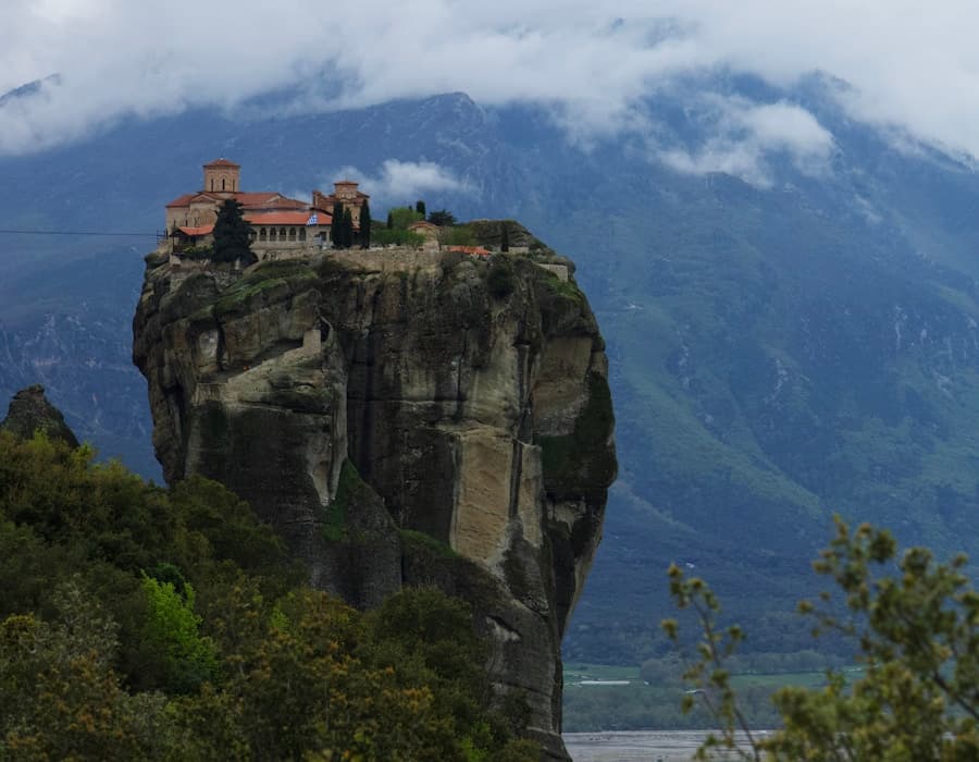 Meteora monasteries on dramatic rock formations in Greece